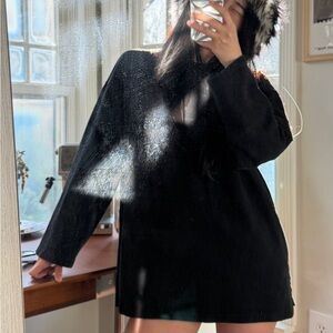 OAK + FORT Oversized Black Shirt